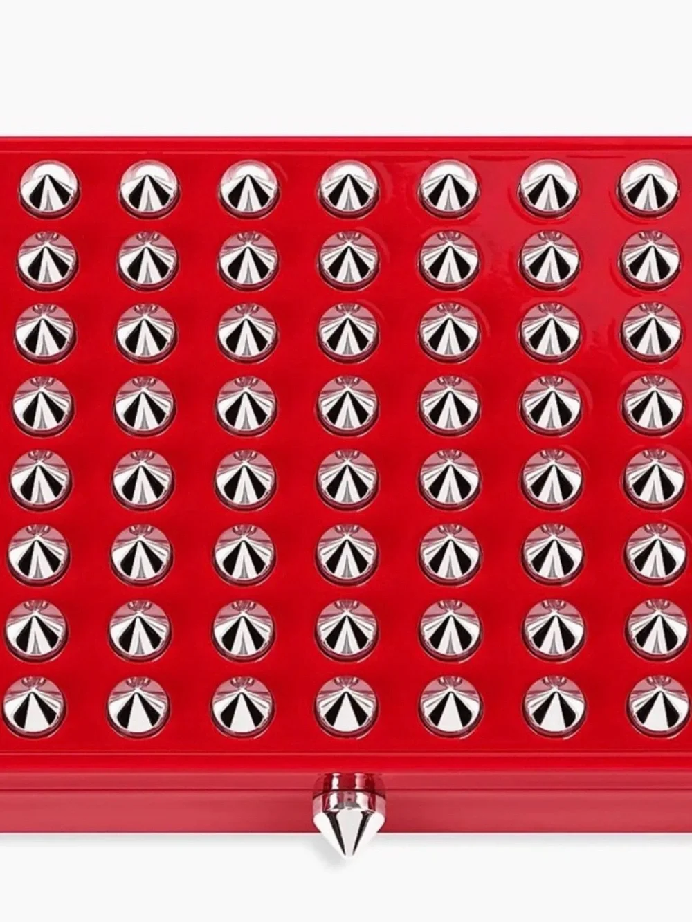 Christian Louboutin Red and Silver Studded Compact Case